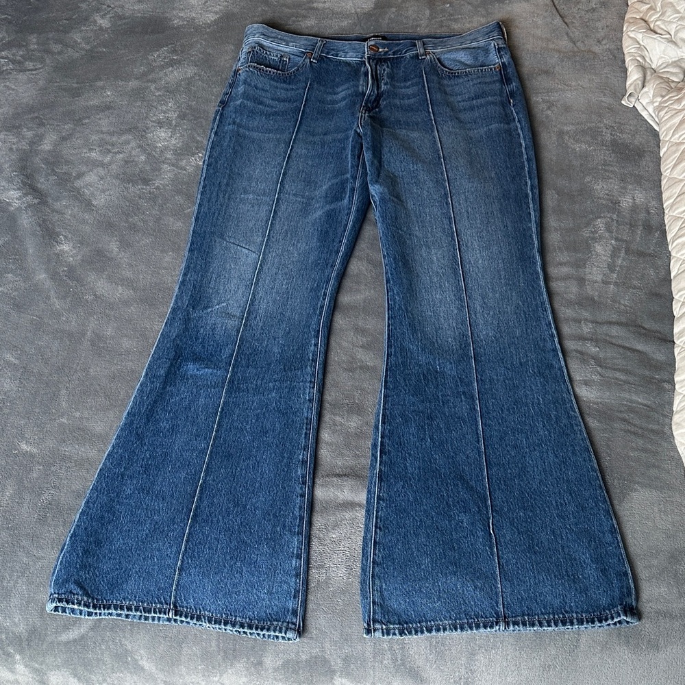 Express Dark Blue Women's Flared Jeans